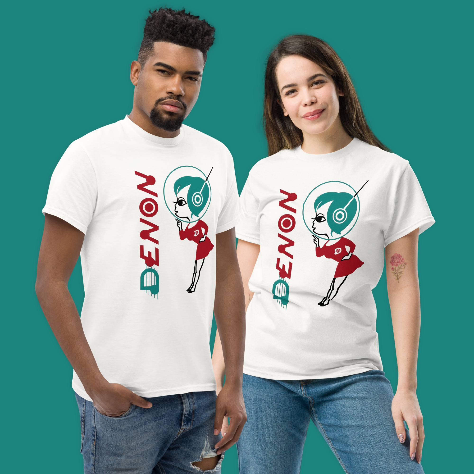 Denon Space Girl Unisex Plain White T