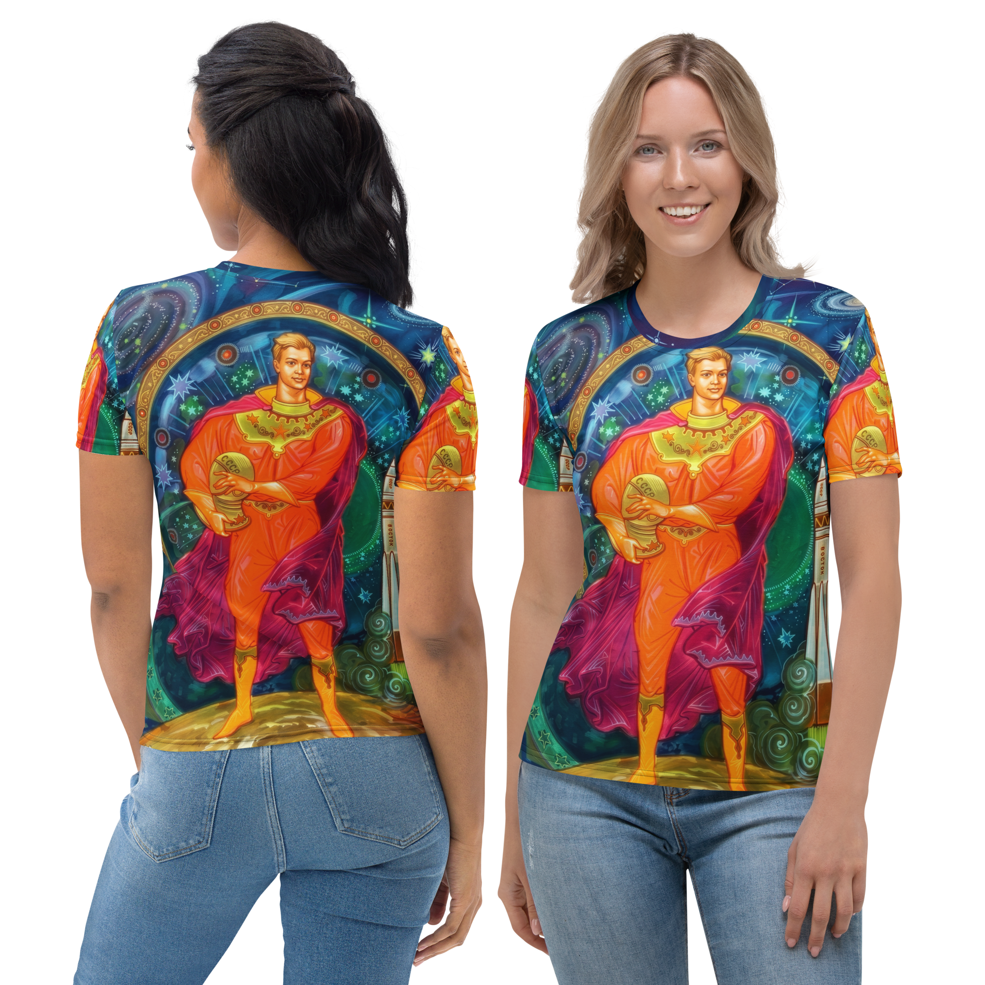 Yuri Gagarin All-Over Women's Crew T